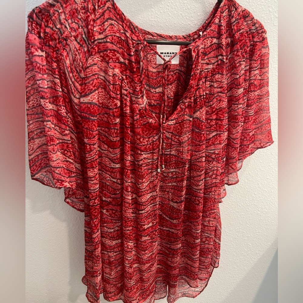 Isabel Marant Étoile Neslya Printed Georgette Top NWT